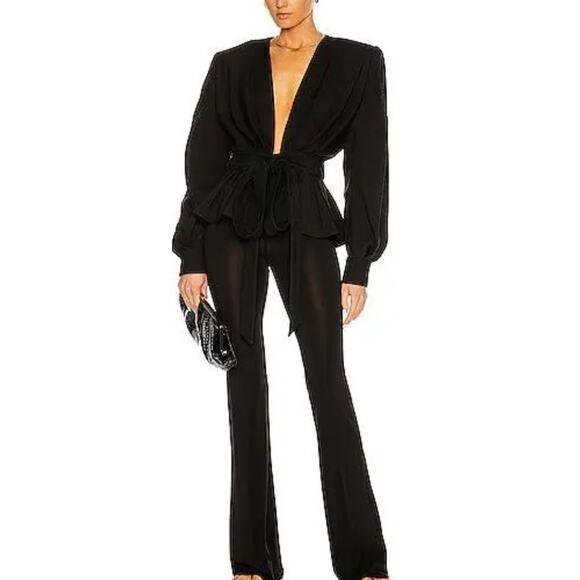 Alexandre Vauthier Jackets & Blazers - Alexandre Vauthier Belted Peplum Jacket In Black